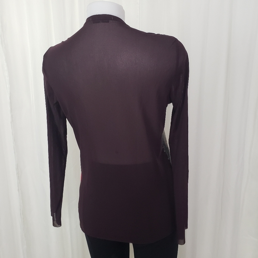 Aldo Martins mixed media patchwork WOW sheer mesh top size 12 - Picture 6 of 8